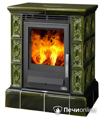 Печь-камин ABX Helvetia KP, кафельный цоколь, каф.верх. плита, зеленая в Бердске